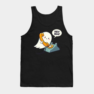 Groovy Hey Boo Cute Ghost Funny Halloween Tank Top